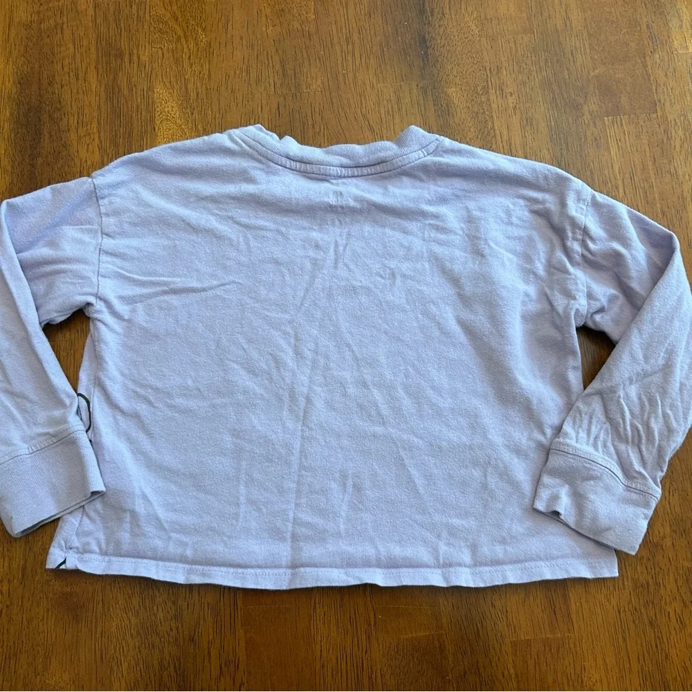 GAP Cropped Squishmallow-Style Animal Long Sleeve Tee | Girls XS (4–5) | Purple